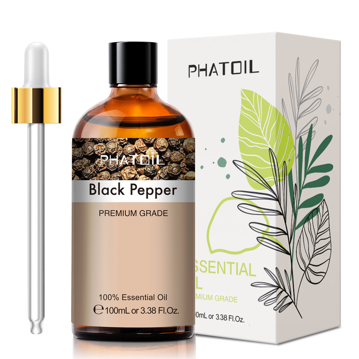 100% Black Pepper Essential Oil-3.38Oz-Package-PHATOIL