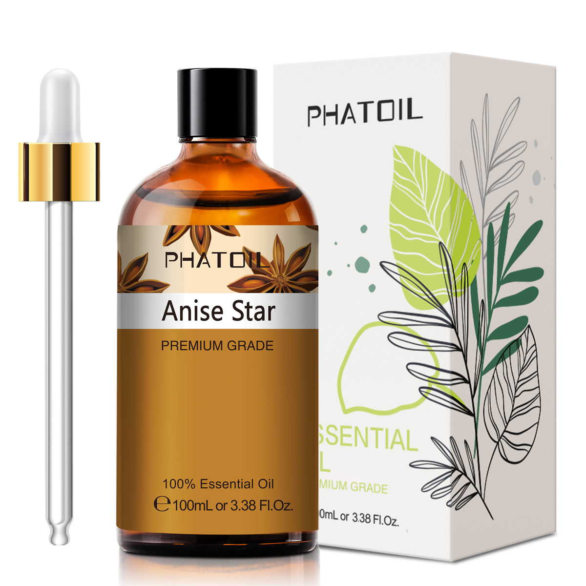 100% Pure Anise Star Essential Oil 3.38 Oz