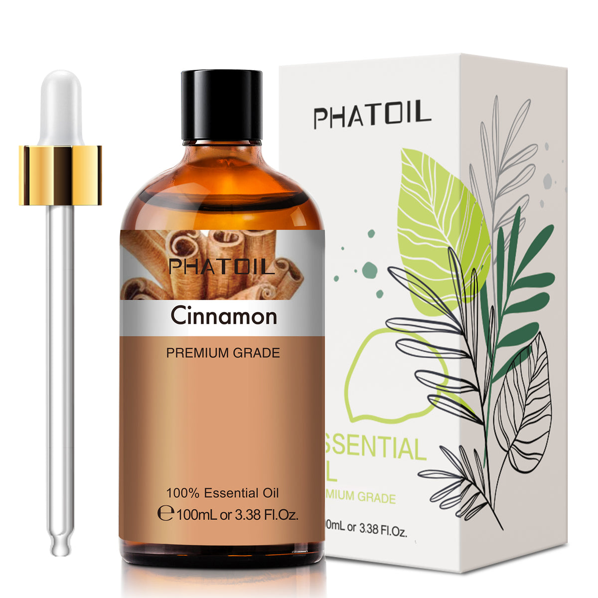 100% Cinnamon Essential Oil-3.38Oz-Package-PHATOIL