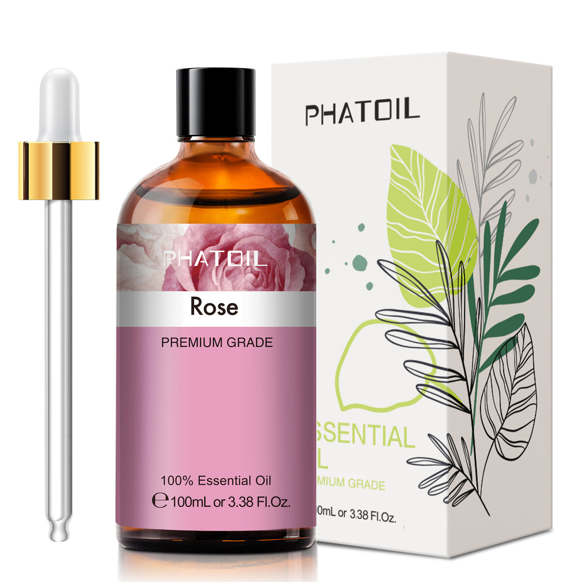 100% Rose Essential Oil-3.38Oz-Package-PHATOIL