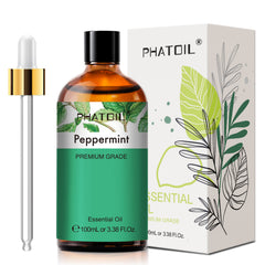 PHATOIL Peppermint Essential Oils, 100% Pure Natural Aromatherapy Massage Bath Sleep Relaxation 100ml/3.38 fl.Oz
