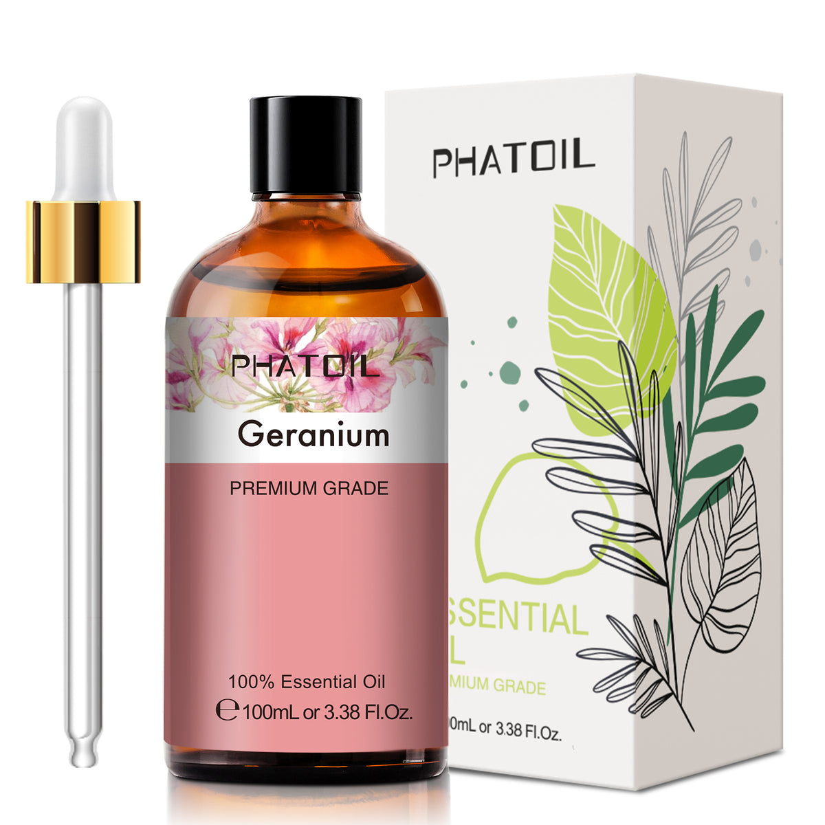 100% Geranium Essential Oil-3.38Oz-Package-PHATOIL