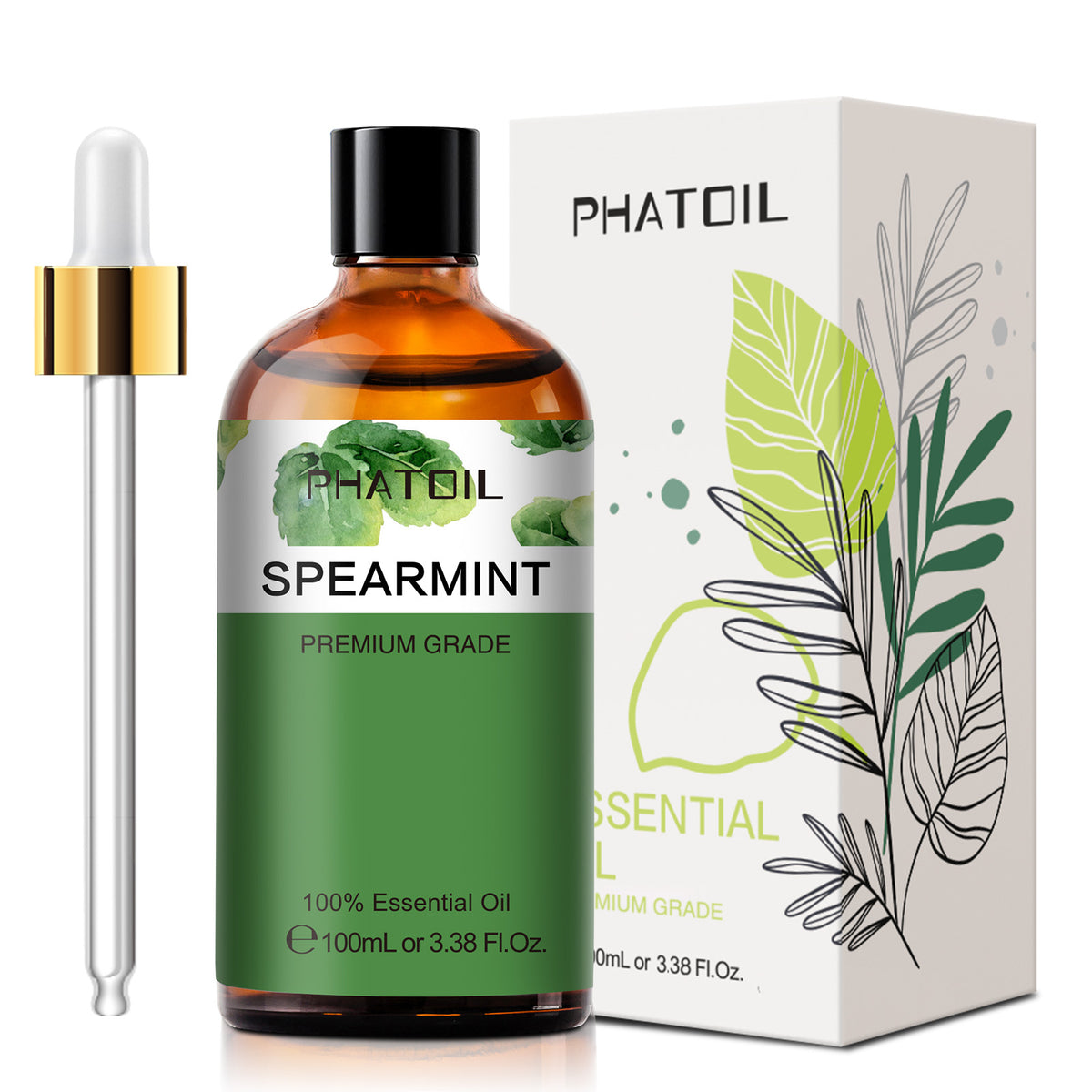 100% Spearmint Essential Oil-3.38Oz-Package-PHATOIL