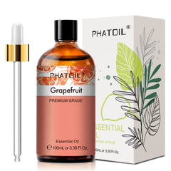 PHATOIL Grapefruit Essential Oils 100% Pure for Diffuser, Candle Making, Grapefruit Oil for Aromatherapy, Home Care, Humidifiers, 3.38 fl.Oz
