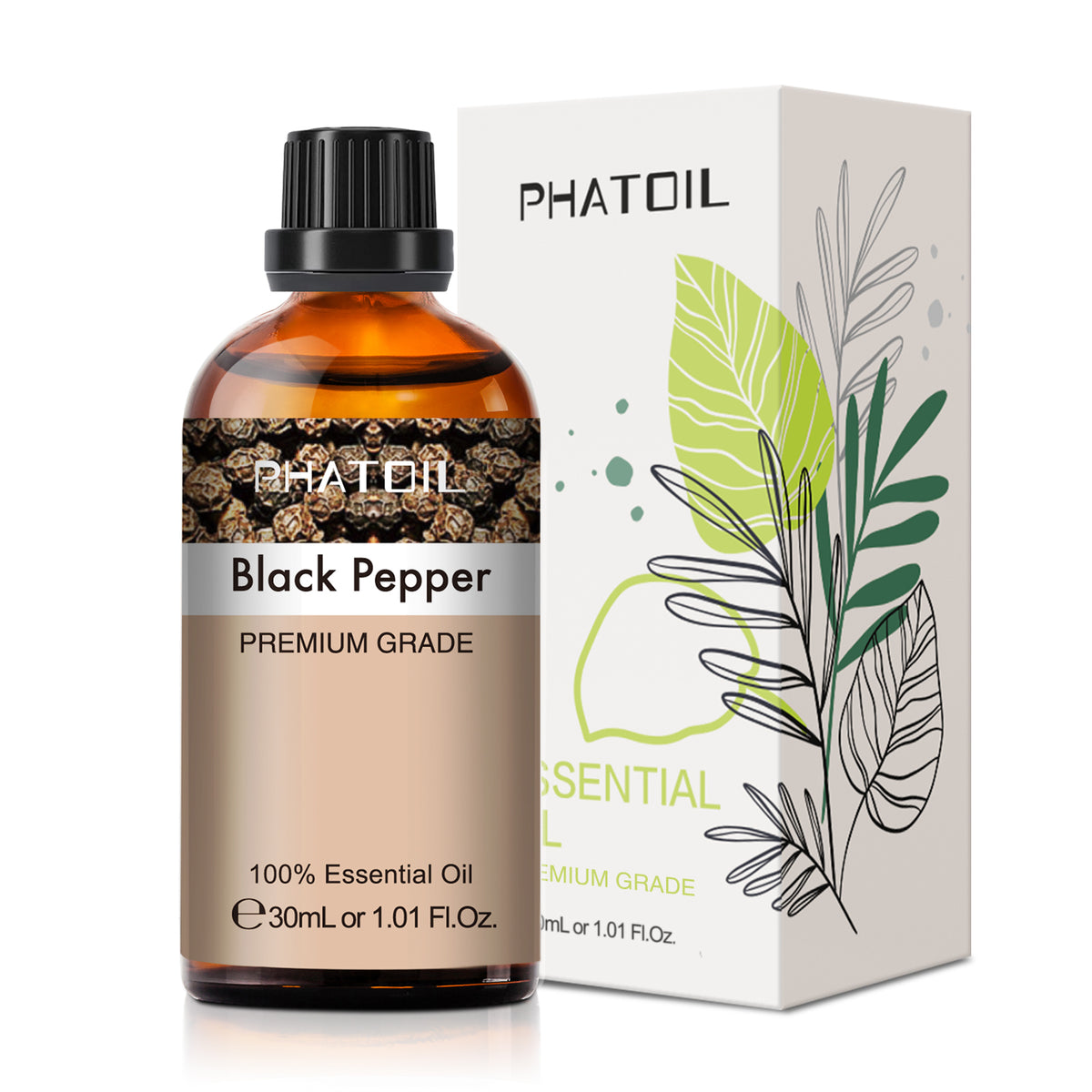 100% Black Pepper Essential Oil-1.01Oz-Package-PHATOIL
