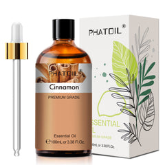 PHATOIL Cinnamon Essential Oils 100% Pure Natural Perfect for Aromatherapy Diffusers, Humidifiers, Skin Care, Massage, Relaxation 100ml/3.38 fl.oz
