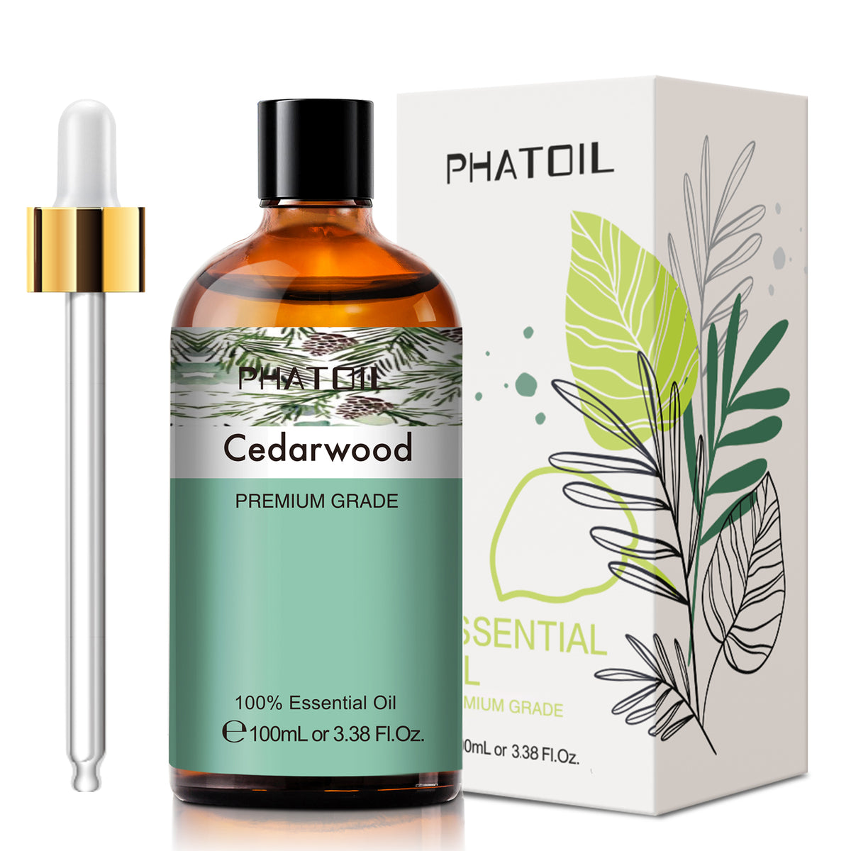 100% Cedarwood Essential Oil-3.38Oz-Package-PHATOIL