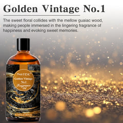 PHATOIL Fragrance Oil (100ml), 3.38 fl oz Essential Oil for Diffusers, Candles, Soap, Lotion & Perfume Making - Golden Vintage No.1 Scent