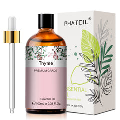 PHATOIL Thyme Essential Oil 100ML Herbal Aromatherapy Oil for Diffuser, Skin Care, Massage, DIY Candle Soap Making