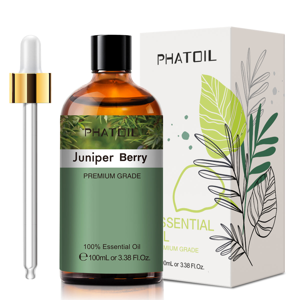 100% Juniper Berry Essential Oil-3.38Oz-Package-PHATOIL