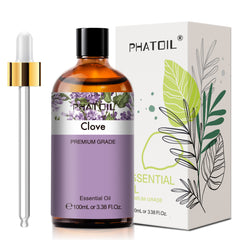 PHATOIL 3.38 fl.Oz Clove Essential Oils for Skin Care, Aromatherapy, Humidifiers, Massage, 100% Pure clove oil