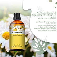 PHATOIL 30ML Chamomile Essential Oil for Diffuser, 100% Natural Chamomile Oil for Skin Care Aromatherapy Soap Making Scent