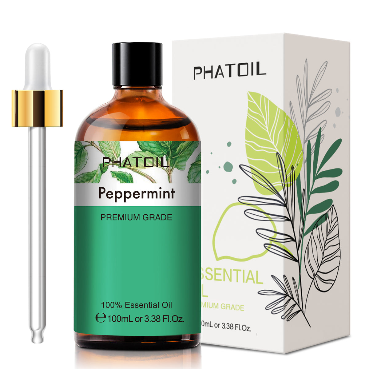 100% Peppermint Essential Oil-3.38Oz-Package-PHATOIL