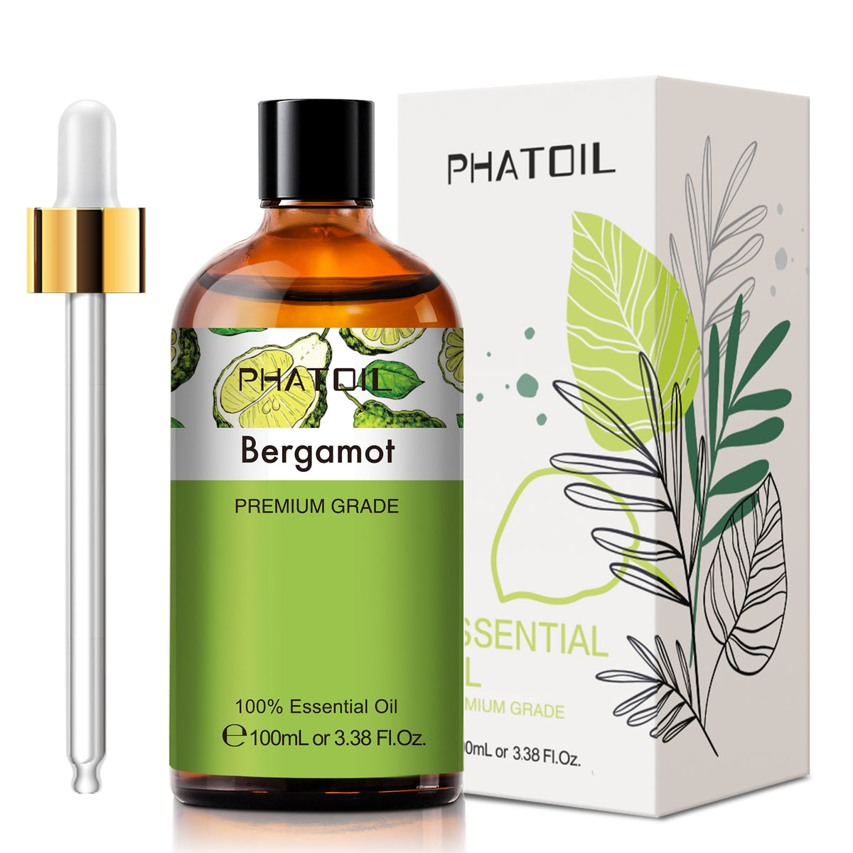 100% Bergamot Essential Oil-3.38Oz-Package-PHATOIL