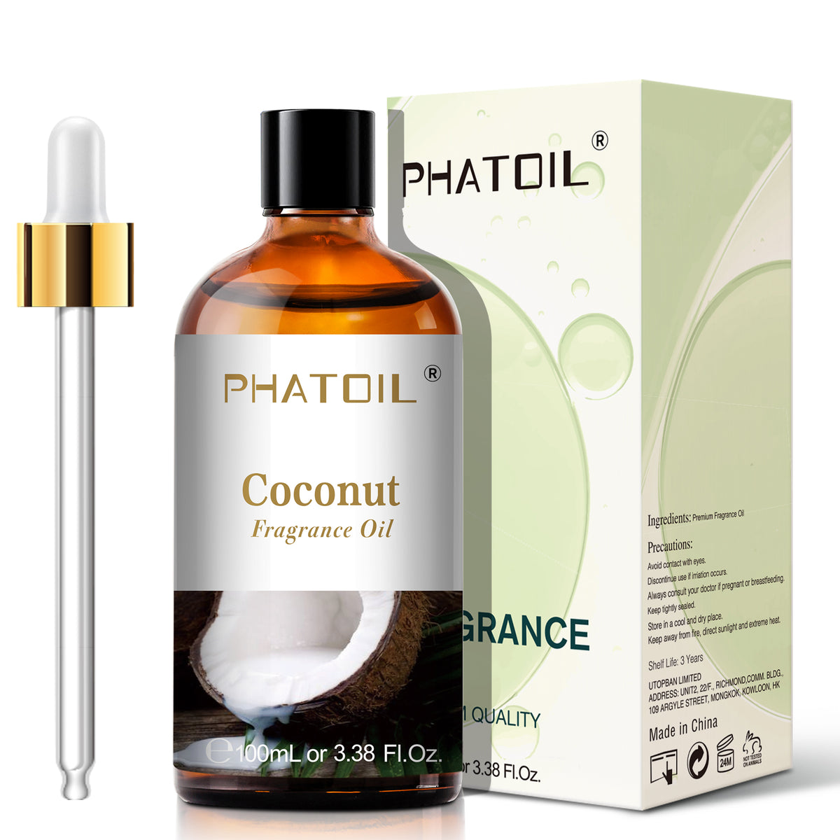 Coconut Fragrance Oil-3.38Oz-Package-PHATOIL