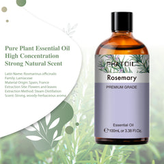 100ML Rosemary Essential Oil for diffuser, Rosemary Oil for Hair, Face, Skin Care, Diffuser, Aromatherapy, Scalp, Body Massage, Soap and Candle Making