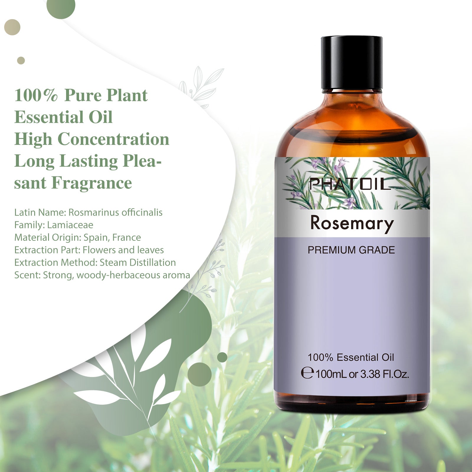 Rosemary Essential Oil Benefit | 100% Pure and Natural | PHATOIL