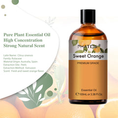 PHATOIL Sweet Orange Essential Oils for Diffusers Humidifier 100% Pure, 100ml/3.38 fl.Oz