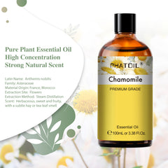 PHATOIL 3.38 Fl Oz Chamomile Essential Oil 100% Pure for Diffuser, Aromatherapy, Fragrance, Humidifiers