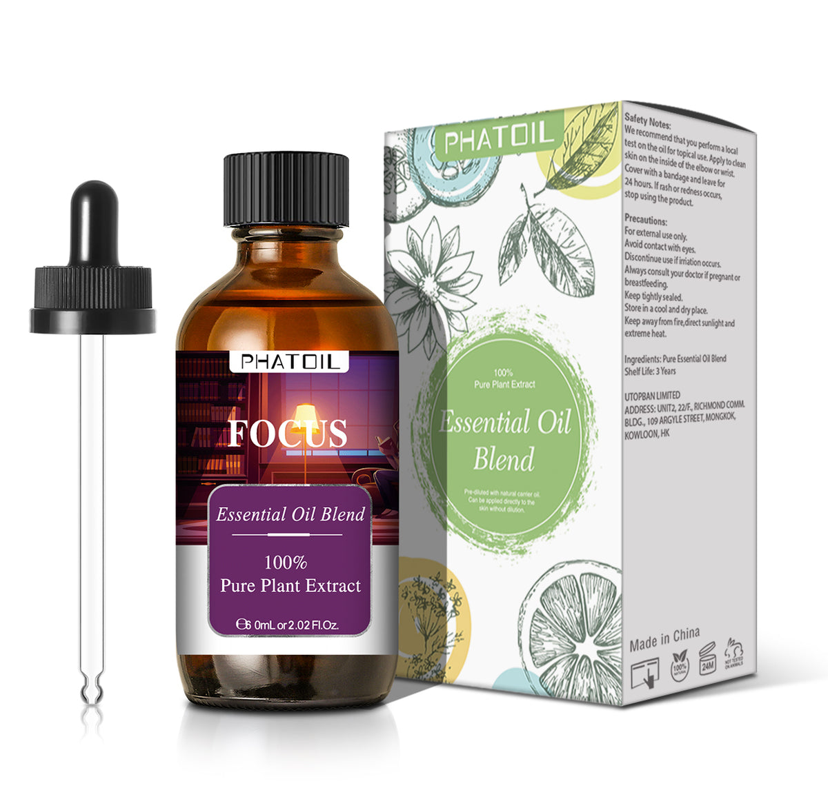 Essential Oil Blend - Focus 2.02Oz (Shipping Day 10-15)