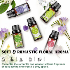 PHATOIL Floral Fragrance Oil Set Essential Oil for Candle Making, Soap Making, Diffuser, Humidifiers, Skin Care, Massage(6x5mL)