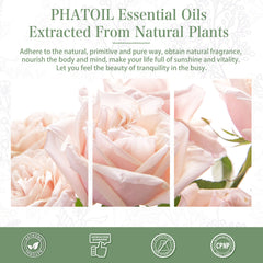 PHATOIL Rose Essential Oil Pure Organic Rose Oil for Diffuser, Perfume, Massage, Aroma - 30ML