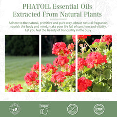 PHATOIL 30ml/1.01 fl.Oz Geranium Essential Oils for Diffusers Humidifier 100% Pure Natural Aromatherapy Massage Bath Sleep Relaxation