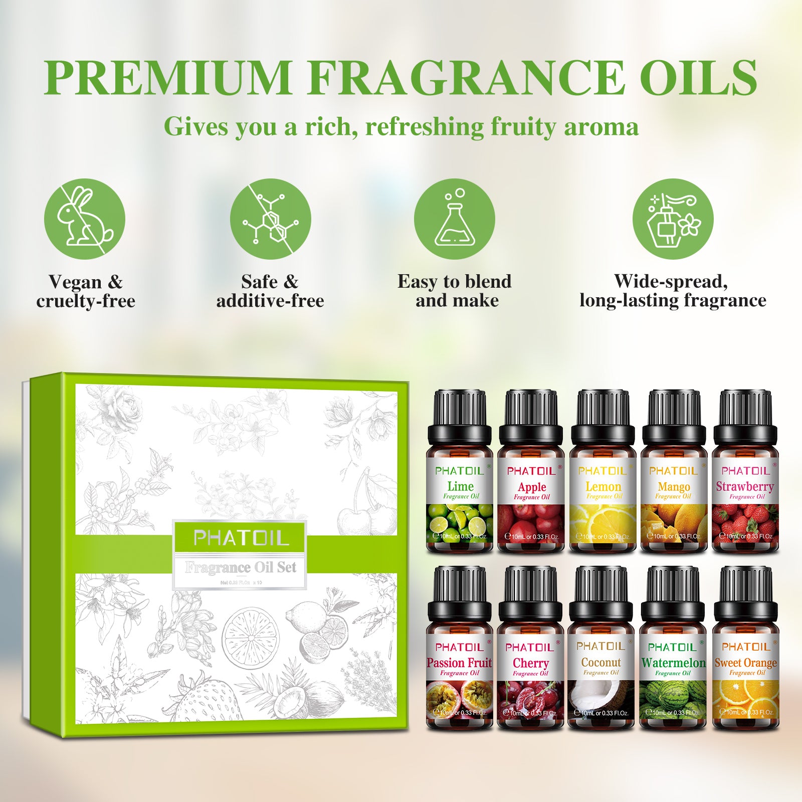 Fruity Fragrance Oil For Diffusers | Fragrance Oil Gift Set | PHATOIL