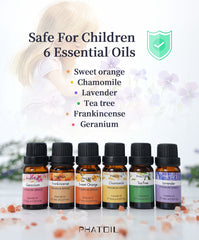 Essential Oils Fit for Kids and Pets, Sweet orange, Chamomile, Lavender, Tea tree, Frankincense, Geranium