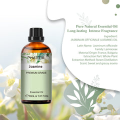 PHATOIL 30ml/1.01 fl.Oz Jasmine Essential Oils for Diffusers Humidifier 100% Pure Natural Aromatherapy Massage Bath Sleep Relaxation