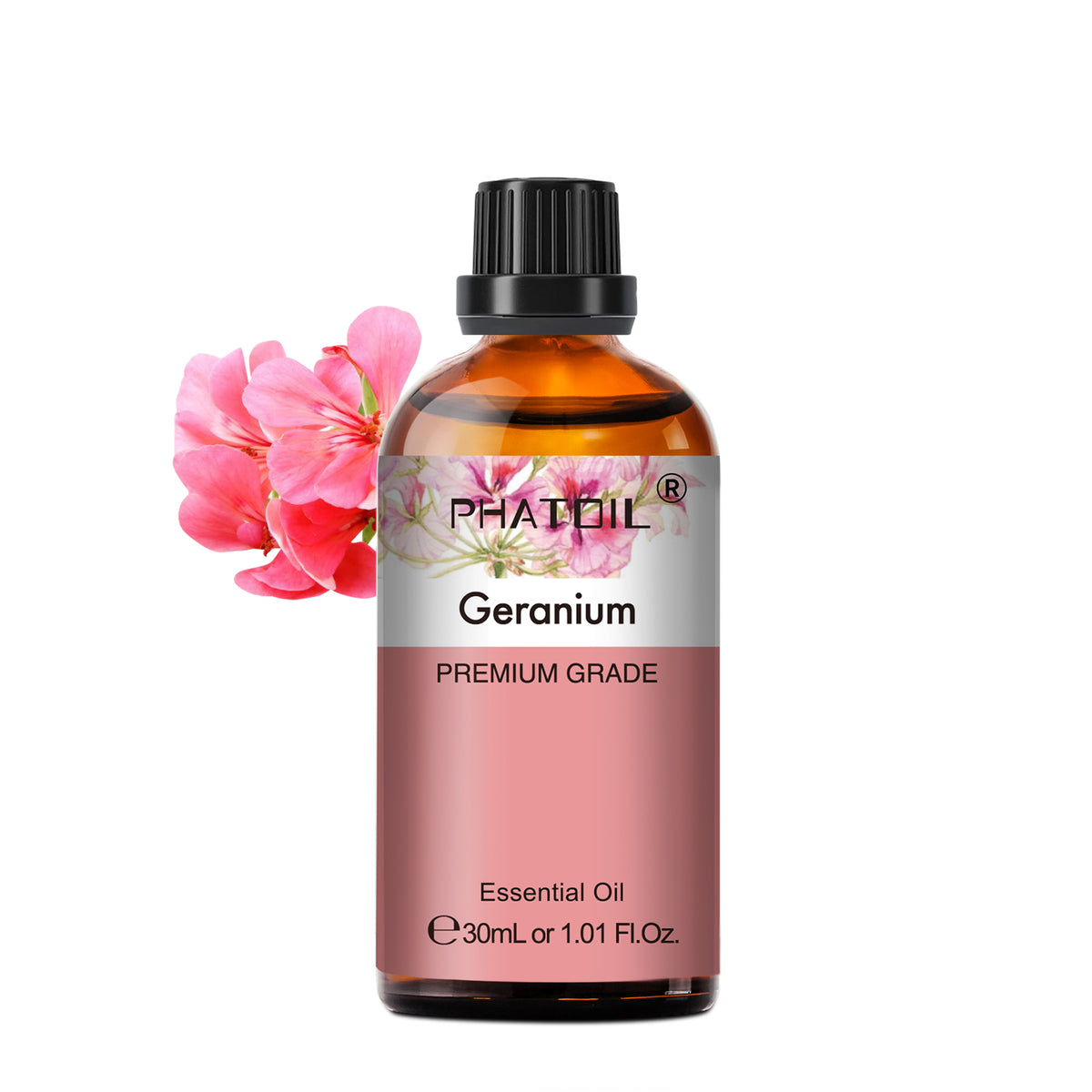 PHATOIL 30ml/1.01 fl.Oz Geranium Essential Oils for Diffusers Humidifier 100% Pure Natural Aromatherapy Massage Bath Sleep Relaxation