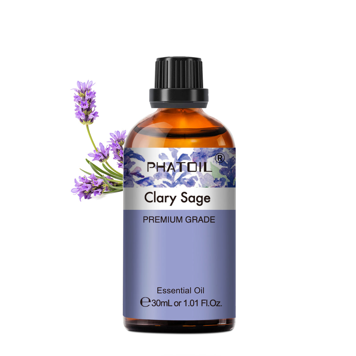 PHATOIL Clary Sage Essential Oils for Diffusers Humidifier 100% Pure Natural Aromatherapy Massage Bath Sleep Relaxation 30ml/1.01 fl.Oz