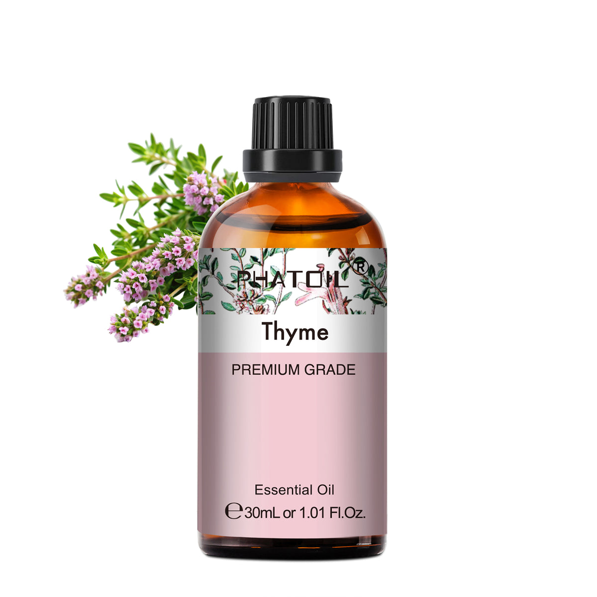 PHATOIL Thyme Essential Oils for Diffusers Humidifier 100% Pure Natural Aromatherapy Massage Bath Sleep Relaxation 30ml/1.01 fl.Oz