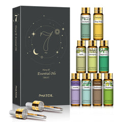Phatoil 9 Pack Essential Oils Set Aromatherapy Oils Gift Set For Home Humidifiers, 10Ml