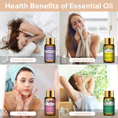 PHATOIL 15pcs x 5ml Essential Oils Gift Set Perfect for Skin & Hair Care, Bath, Relaxation, Ideal for Aromatherapy Diffuser, Soap Candle Making