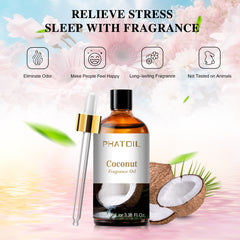 PHATOIL Coconut Essential Oils Fruit Scented Oil 100ml, Fragrance Oil for Candle Making, Soap Making, Diffuser Oil