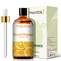 PHATOIL 100ml Sweet Orange Fragrance Oils Fruit Scented Oil for Candle Making, Soap Making, Aromatherapy and Diffuser