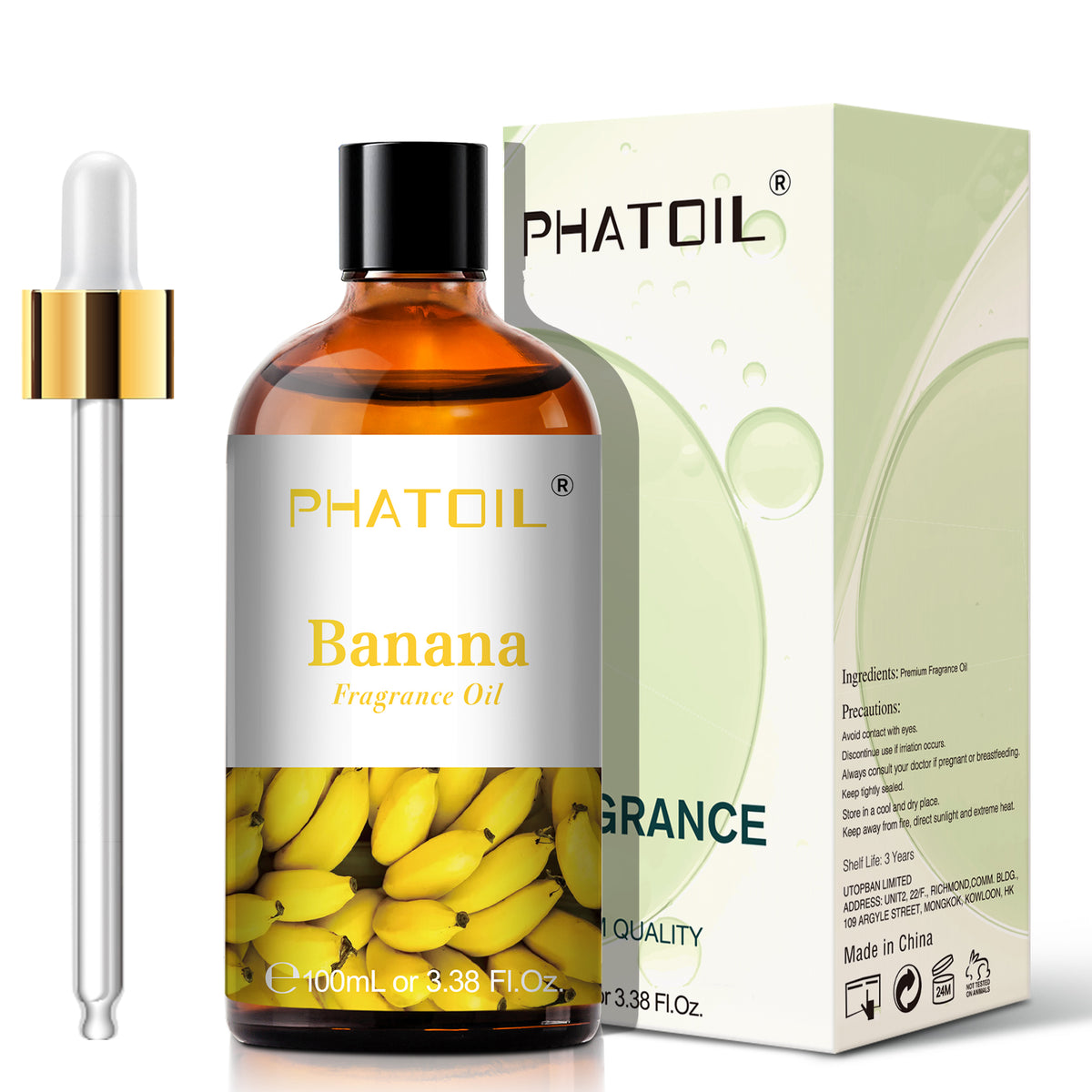 PHATOIL Universal Banana Fragrance Oil for Candle Making,Perfume,3.38 fl oz