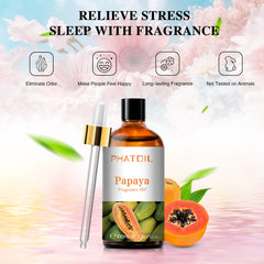 PHATOIL Papaya Fragrance Oils for Diffuser, Essential Oils for Diffusers for Home, Perfect for Yoga, DIY Candle and Soap Making - 100ml