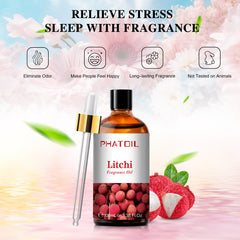 PHATOIL 100ml Litchi Essential Oils, Fruit Fragrance Oil for Candle Making, Litchi Scented Oils for Diffuser, Humidifiers, Home Care, Aromatherapy