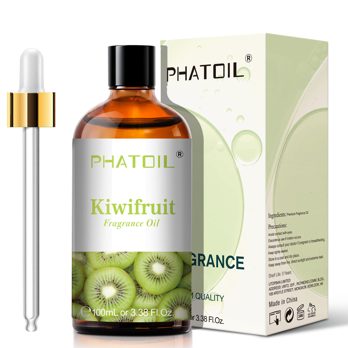 PHATOIL 3.38 Fl Oz Kiwifruit Essential Oils Fragrance Oil for Candle Making, Fruit Scented Oils for Diffuser, Soap Making, Humidifiers, Home Care