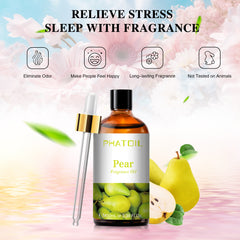 PHATOIL Pear Essential Oils Fruit Scented Oil 100ml, Fragrance Oil for Candle Making, Soap Making, Diffuser Oil