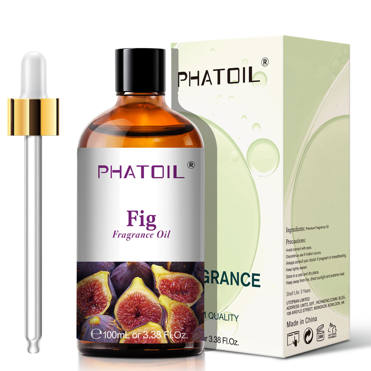 PHATOIL Fig Essential Oils Fruit Scented Oil 100ml, Fragrance Oil for Candle Making, Soap Making, Diffuser Oil