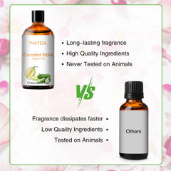 PHATOIL 100ML Cucumber Melon Essential Oils for Aromatherapy Diffuser, Relaxation - 3.38FL.OZ