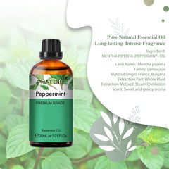PHATOIL Peppermint Essential Oils for Diffusers Humidifier 100% Pure Natural Aromatherapy Massage Bath Sleep Relaxation 30ml/1.01 fl.Oz