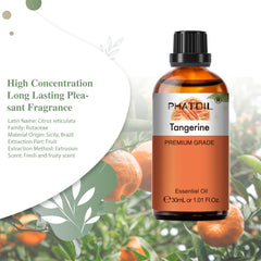 PHATOIL 30Ml Tangerine Essential Oil For Skin And Body, Fragrance Oil For Candle Making, Diffuser, Massage
