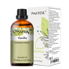 PHATOIL Vanilla Essential Oils for Diffusers Humidifier 100% Pure Natural Aromatherapy Massage Bath Sleep Relaxation 30ml/1.01 fl.Oz