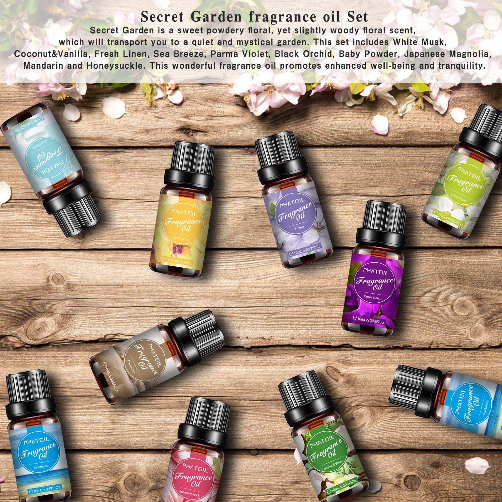 Floral Fragrance Oil For Diffuser | Perfume Oil Gift Set | PHATOIL