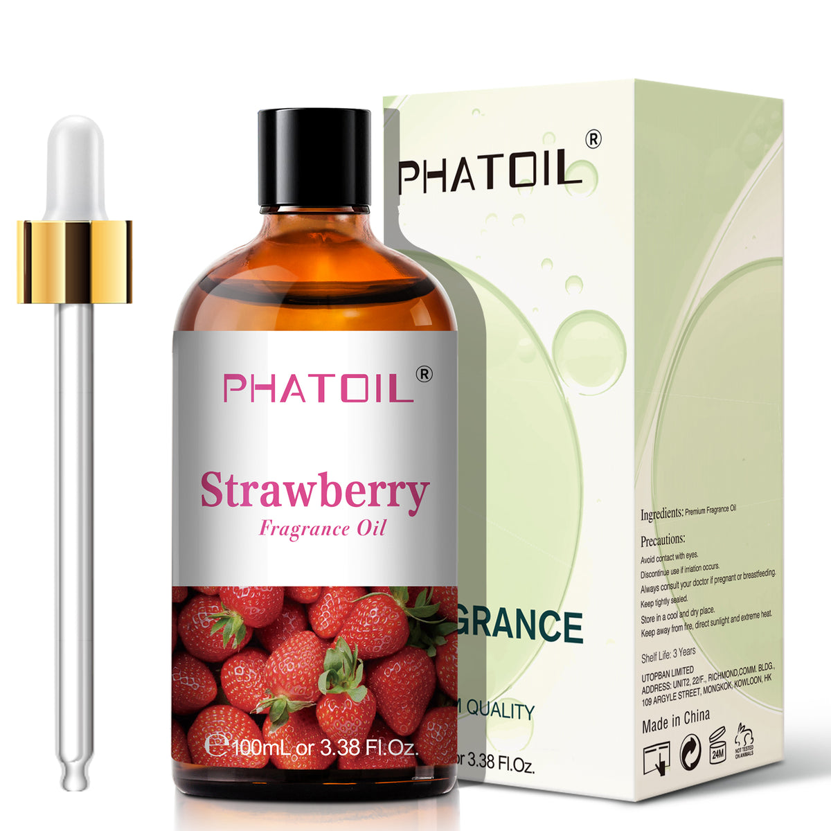 Strawberry Fragrance Oil-3.38Oz-Package-PHATOIL
