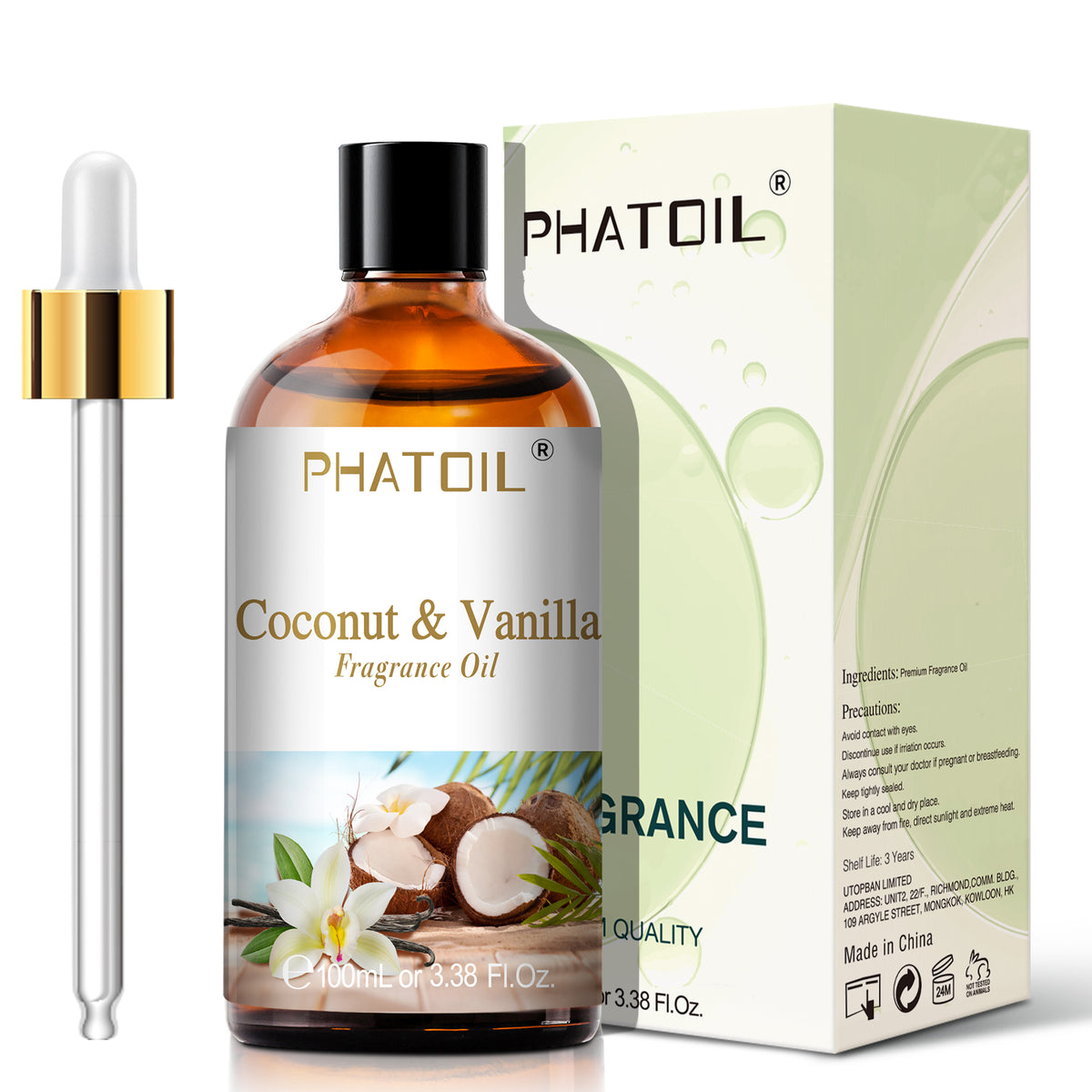 Coconut & Vanilla ragrance Oil-3.38Oz-Bottle-PHATOIL